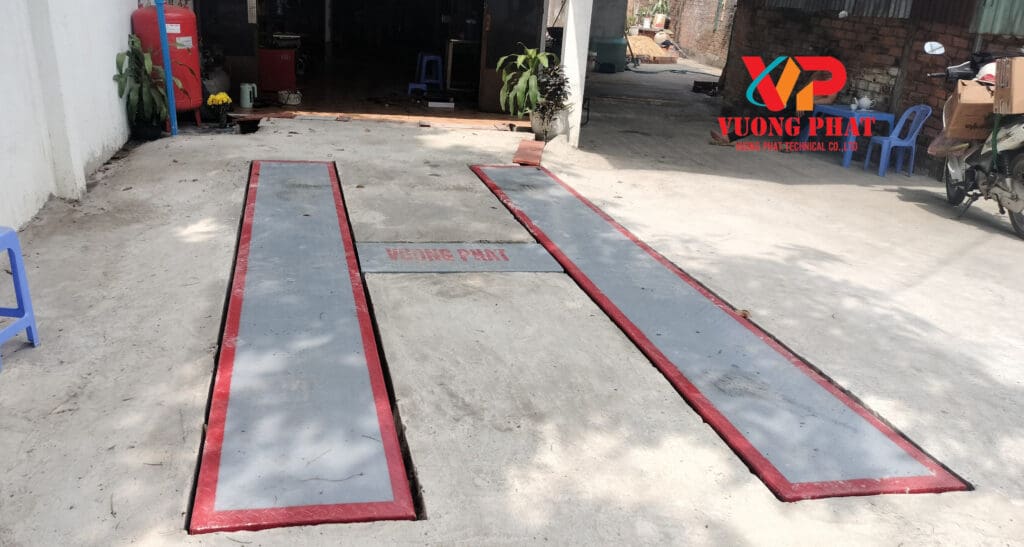 Cầu nâng ô tô 1 trụ âm nên chữ H