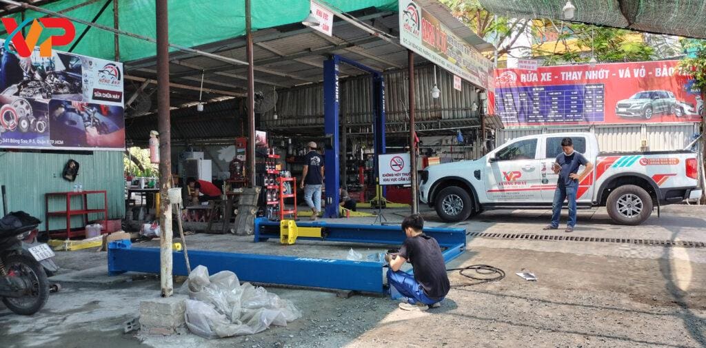 Di dời và lắp đặt cầu  nâng ô tô